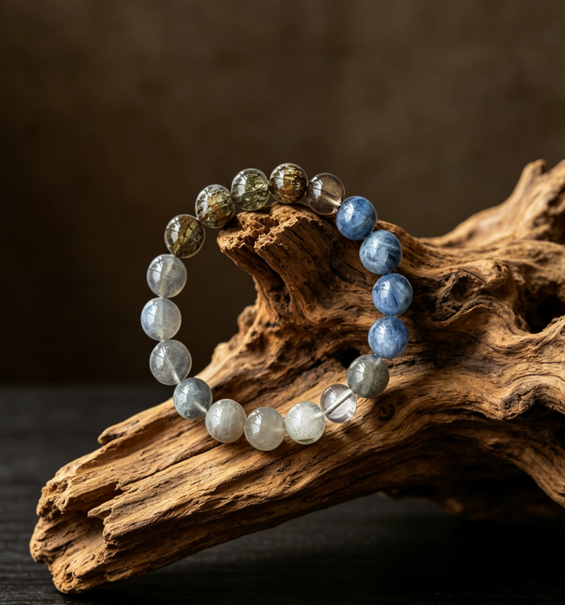 Crystal bracelet made by moonstone