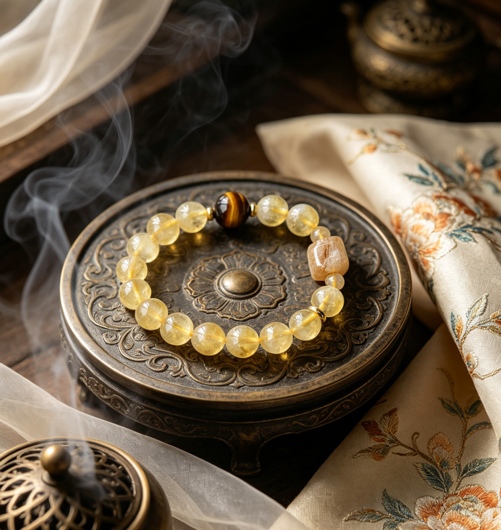Golden Tiger’s Eye × Rutilated Quartz Bracelet