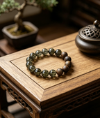 Green Rutilated Quartz × Agarwood Bracelet