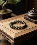 Green Rutilated Quartz × Agarwood Bracelet