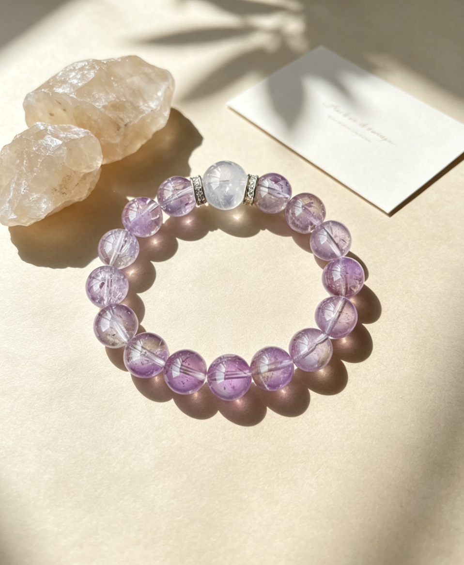 Bolivian Amethyst × Clear Quartz Bracelet