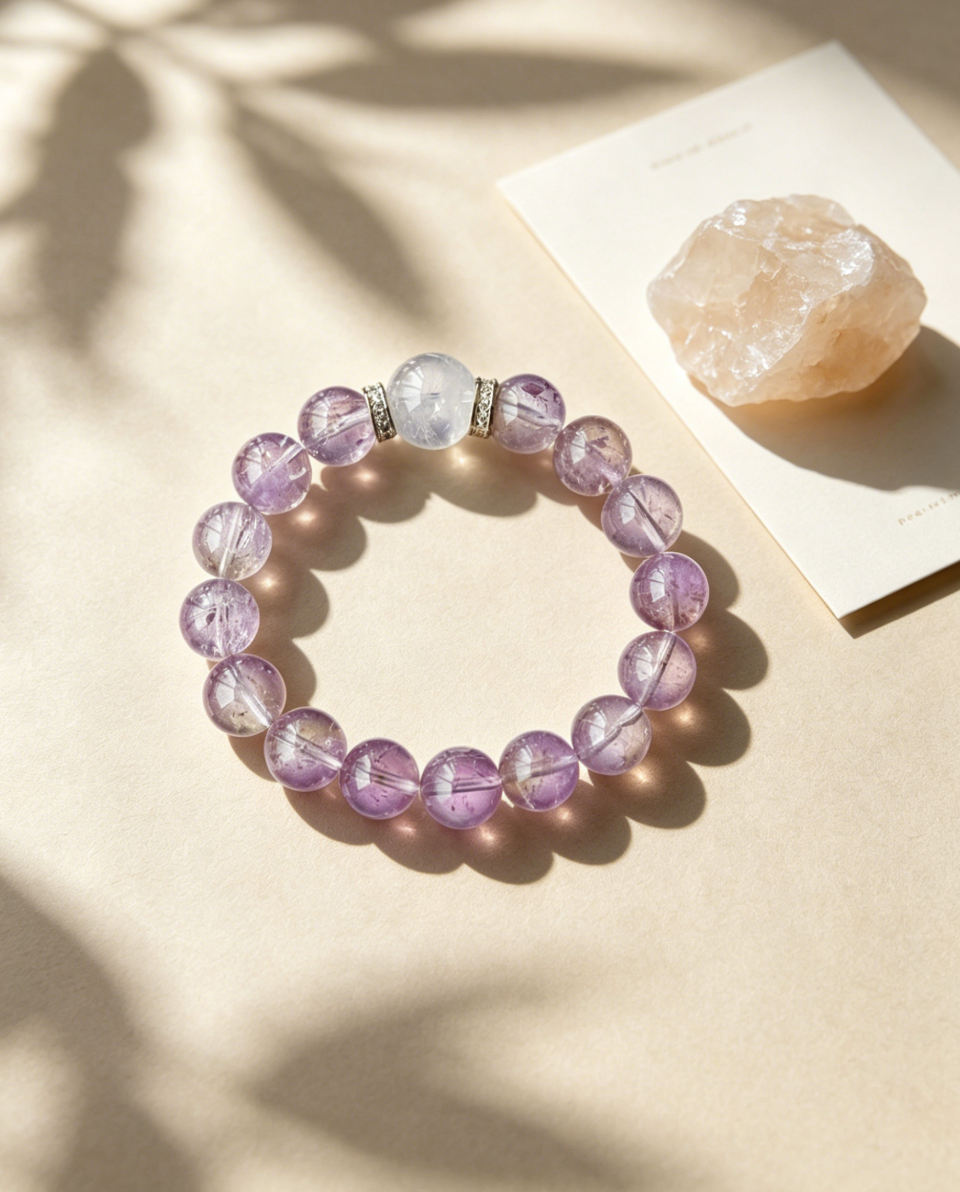 Bolivian Amethyst × Clear Quartz Bracelet
