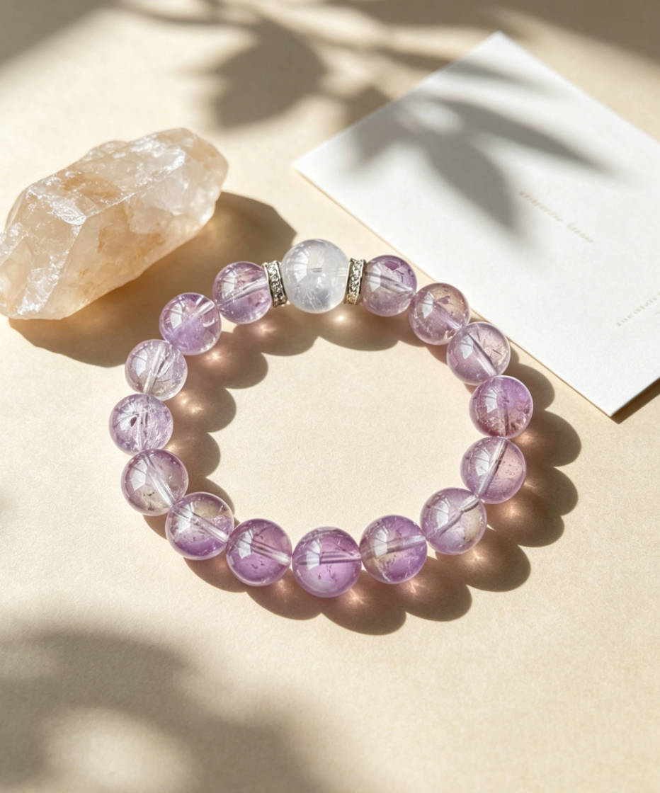 Bolivian Amethyst × Clear Quartz Bracelet