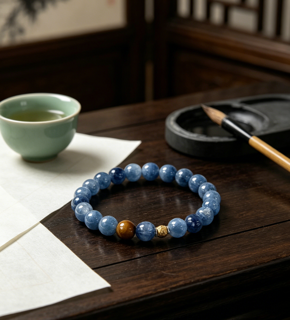 Blue Kyanite × Yellow Tiger Eye Bracelet