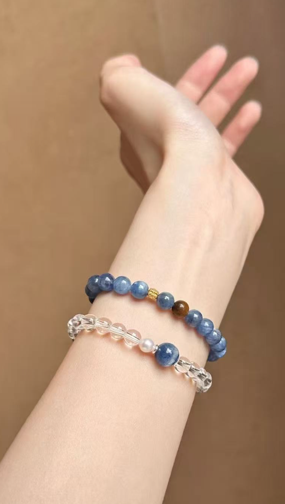 Blue Kyanite × Yellow Tiger Eye Bracelet
