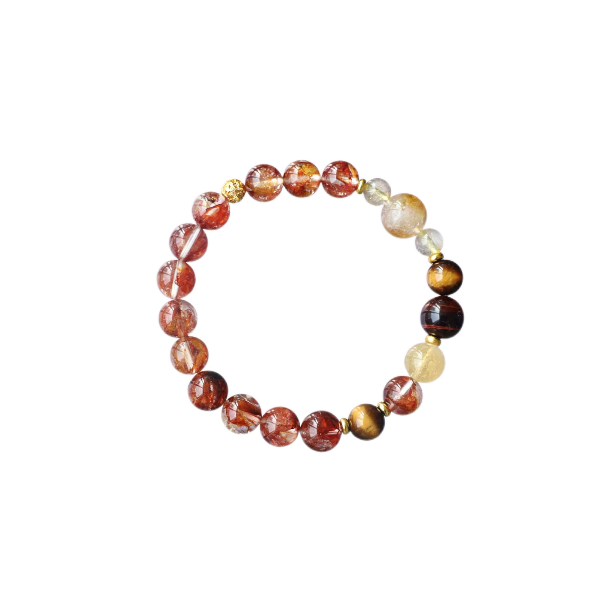 Red Gum Agate × Golden Tiger’s Eye Bracelet